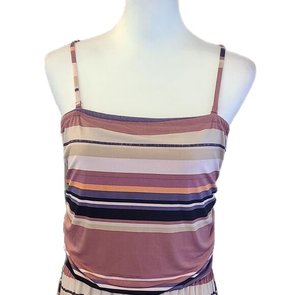 Maurices Pink Stripe Convertible Tube Top Hi-Low Maxi Dress, Size L (12-14) VGUC - Picture 5 of 7